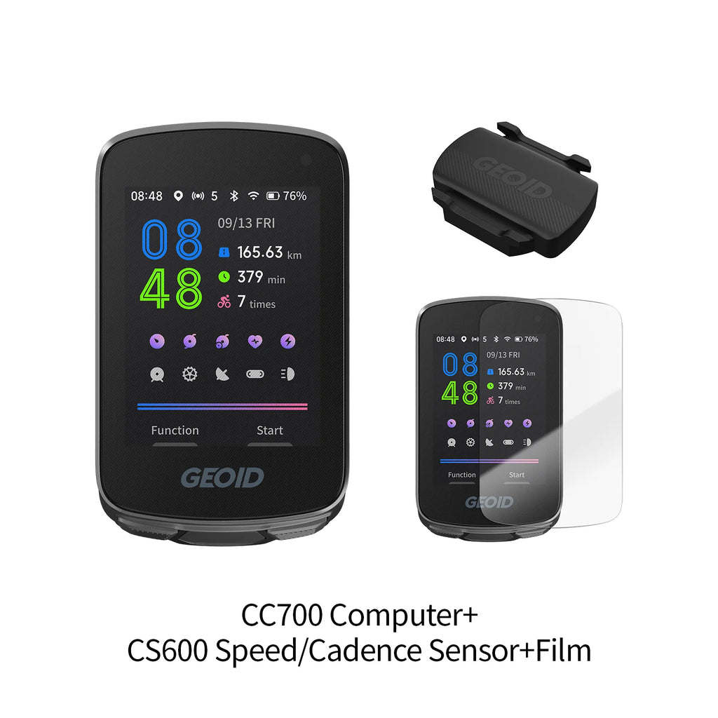 GEOID CC700 Wireless Bike Computer Color Screen ANT+ WIFI Bicycle Speedometer IPX7 Waterproof Cycling Odometer Route Navigation