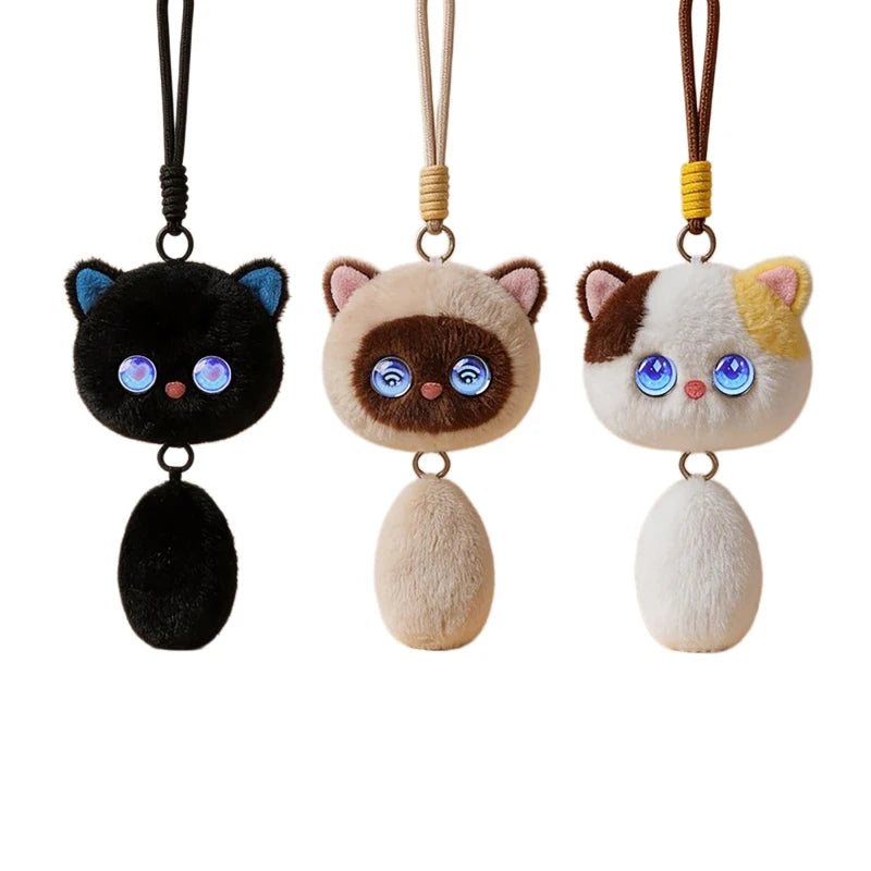 AI Smart Plush Robot with Dynamic Emotional Eyes Supports 66 Languages Cute Keychain Backpack Decoration Gift Doll Ornament