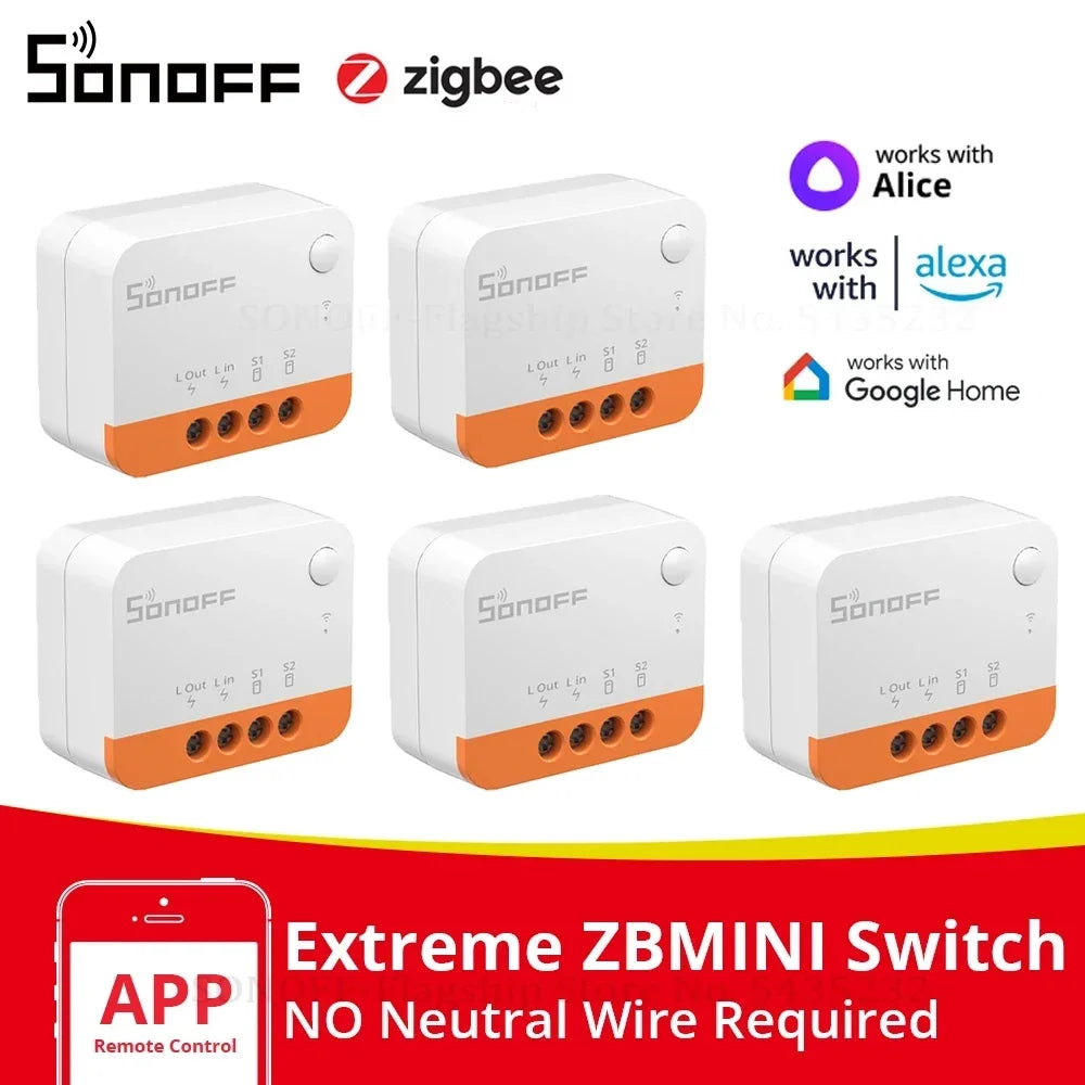 Itead SONOFF ZBMINI-L2 Zigbee DIY Smart Switch Module No Neutral Wire Required 2 Way Control For Smart Home Automation