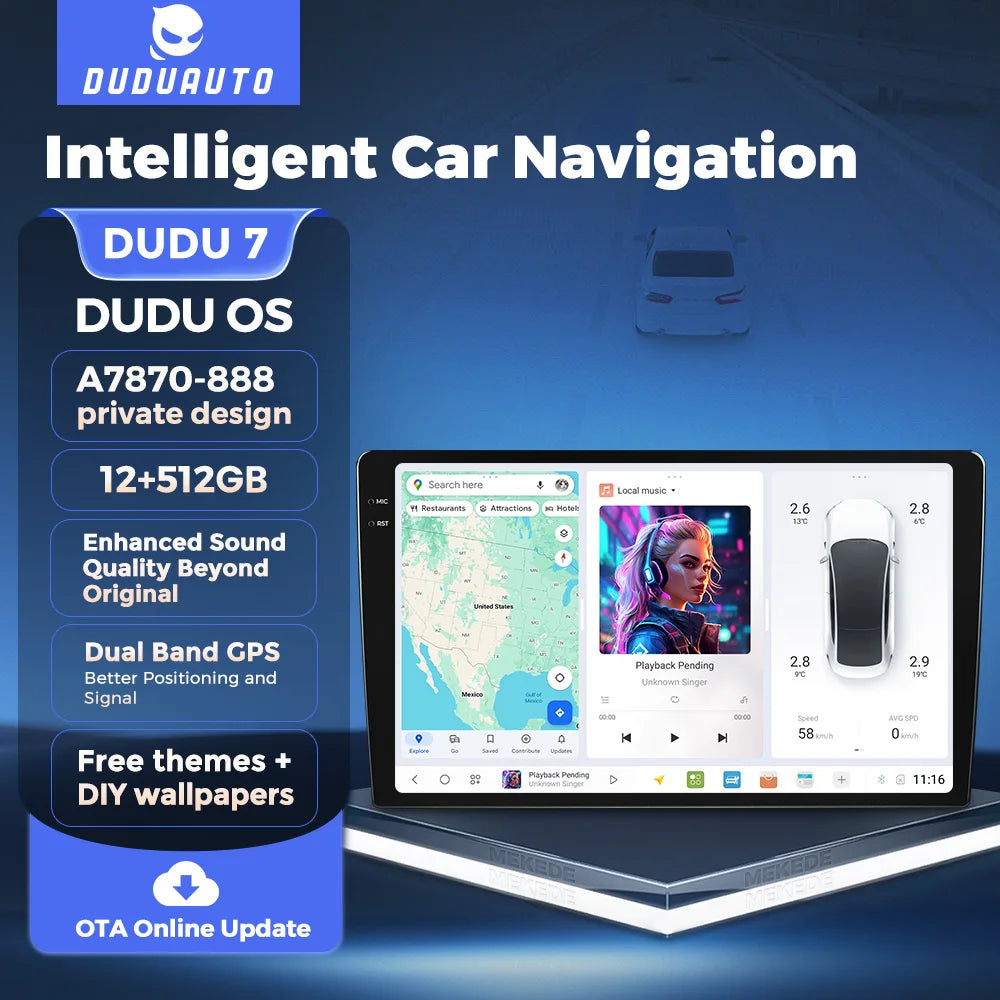 DUDUAUTO DUDU3/4/5/6/7 9.5/10.36inch Android 13 Car Radio Multimedia Player Intelligent System universal For Toyota Kia Hyundai