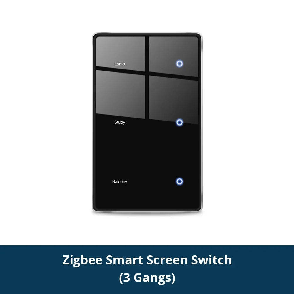 1234 Gang US Smart Zigbee Switch with Sensitive Touch Panel Work with Tuya Smart Life APP Remote Control Alexa Google Home Voice