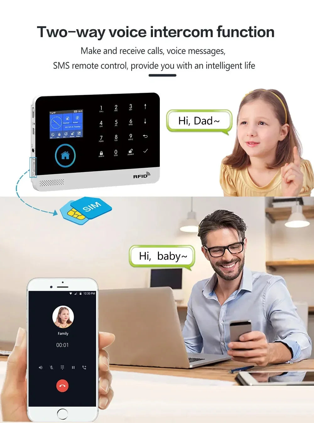 PGST latest version alarm system, WiFi, 4G, Tuya smart home security alarm, Alexa intelligent voice control, APP push function