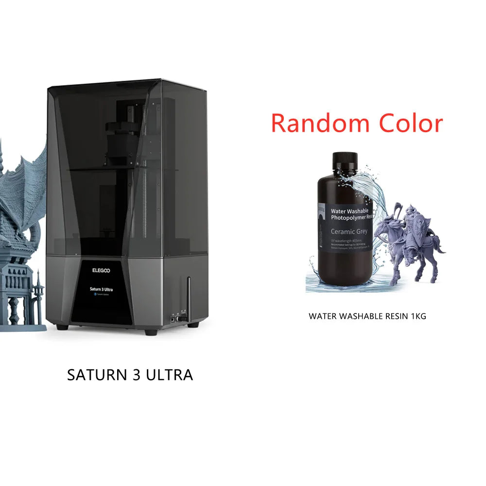 ELEGOO Mars 5 Ultra SATURN 3 Ultra SATURN 4 Ultra 12K SATURN 4 Ultra 16K 3D Printer Plus 1 pc Water Washable Resin 1KG