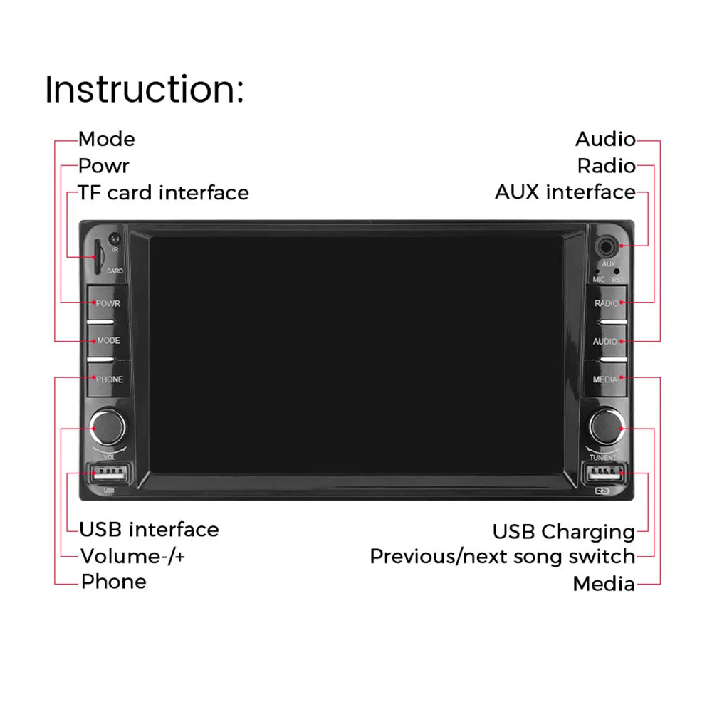 7inch Carplay+Auto Multimedia Car Radio Video Player Universal For Toyota VIOS CROWN CAMRY HIACE PREVIA COROLLA RAV4 Pardo Camry
