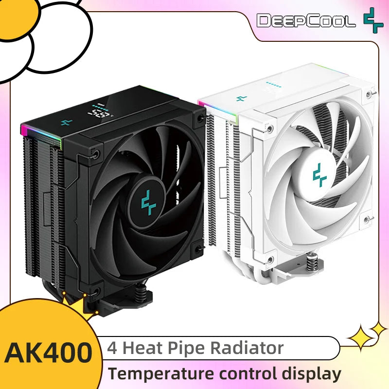DeepCool AK400 Digital LCD Display CPU Cooler 4 Heat pipes Air Cooling PC Radiator For LGA1700/1200 115X AM4 AM5