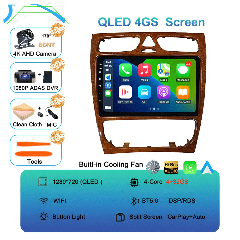 Android16 For Mercedes Benz C Class W203 C200 C320 C350 CLK W209 2002 - 2005 Car Stereo Multimedia Video Player Car Radio NO DVD