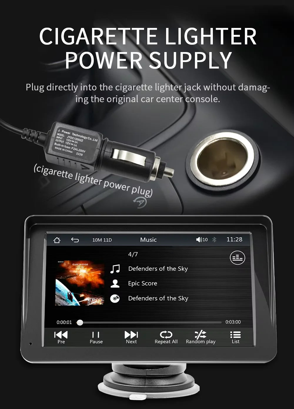 BQCC 7inch Car Radio Multimedia Video Player Wireless Carplay And Wireless Android Auto Touch Screen Sun Visor 5300