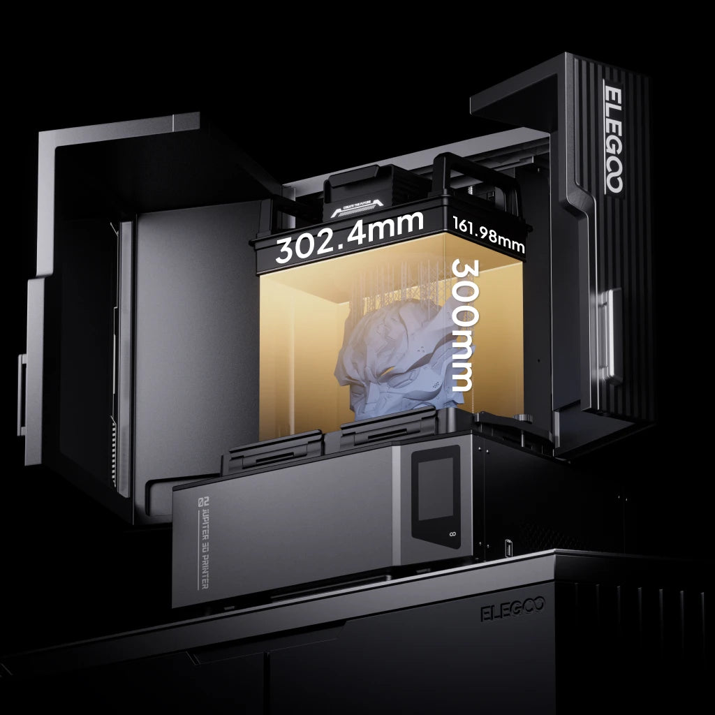 ELEGOO Jupiter 2 Resin 3D Printer, 16K Large MSLA 3D Printing Machine, Auto-Leveling,  Wi-Fi Cluster, Build Size 302×161×300mm