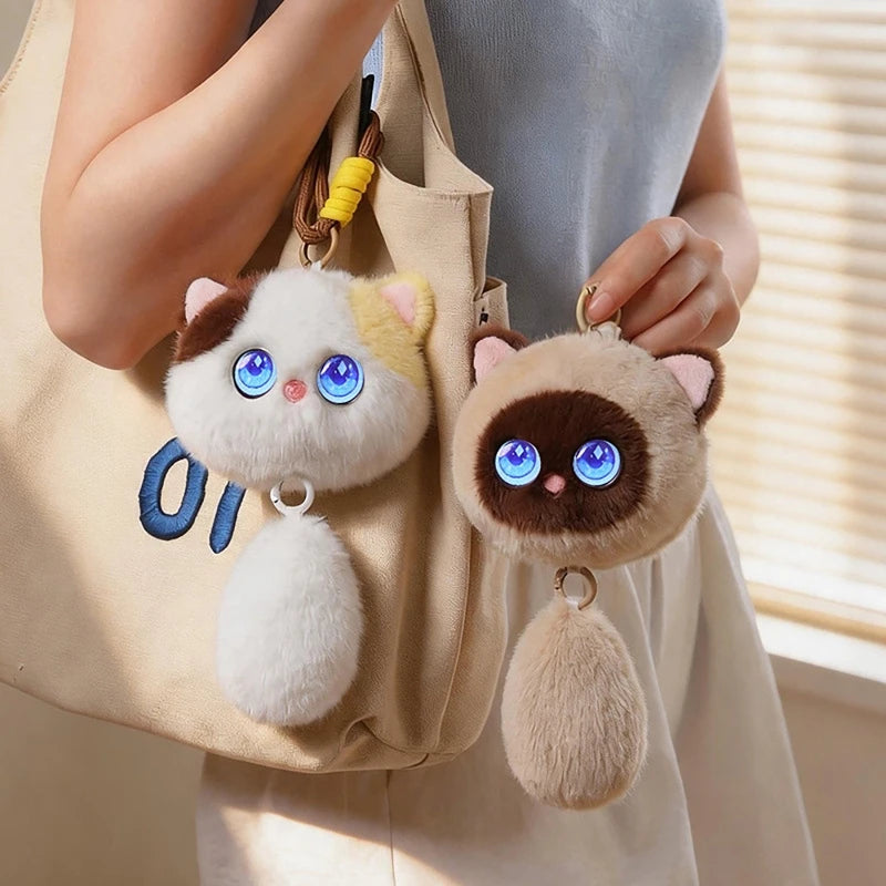 AI Smart Plush Robot with Dynamic Emotional Eyes Supports 66 Languages Cute Keychain Backpack Decoration Gift Doll Ornament