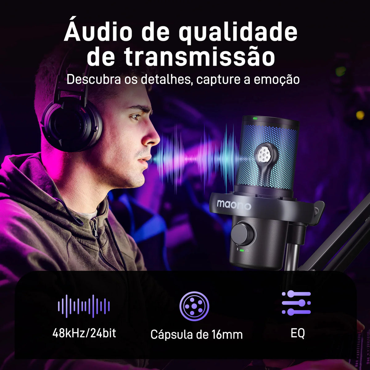 Clearance Sale MAONO DM40 Pro USB Condenser Microphone Wireless Microphone With Desktop Stand for PC Gaming Live Streaming