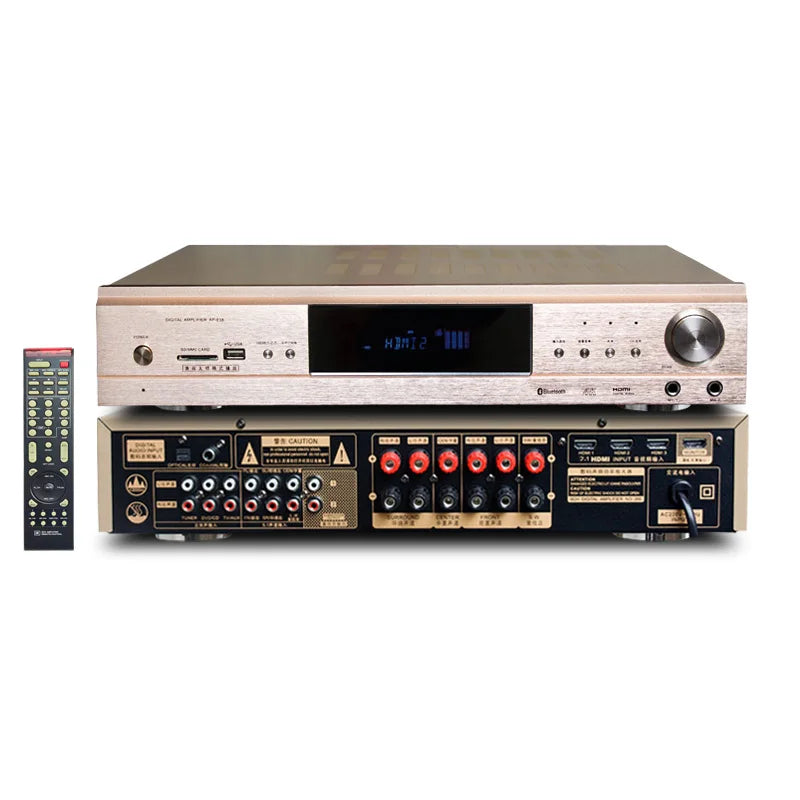 5.1 Home Theater Amplifier HDMI2.1 eARC HD 8K3D Dolby Digital AC-3/DTS Optical/Coaxial Audio,Independent 6 channel,Bluetooth/USB