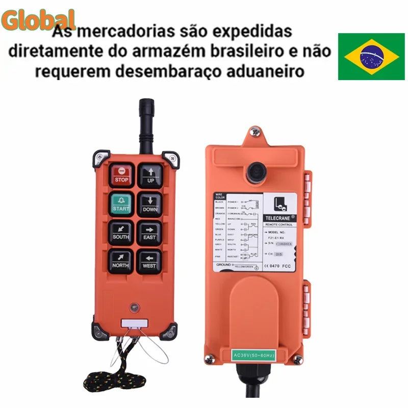 Brazil Warehouse Shipment F21-E1B 6 Buttons Single Speed ACDC12-440V Industrial Remote Control