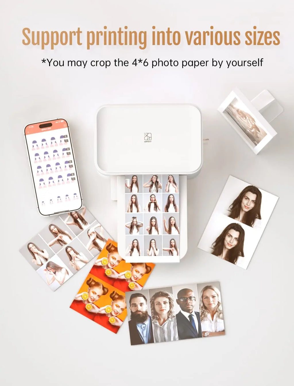 300dpi Color Photo Wifi 4x6 Inch Printer Portable Mni Mobile Pocket Wireless Print Maker Machine with Ribbon and Photo Papers