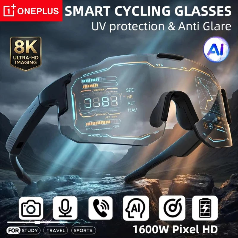 Oneplus Al Smart Glasses 8K Remote Control Photo Camera Touch Recording Translator Voice Assistant Wireless Bluetooth Eyewear