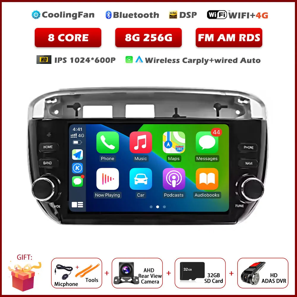 7" For Fiat Linea Punto Evo 2012 - 2015 4G Car Carplay Auto Android OS Radio Navigation GPS Multimedia Video Player BT 5.0