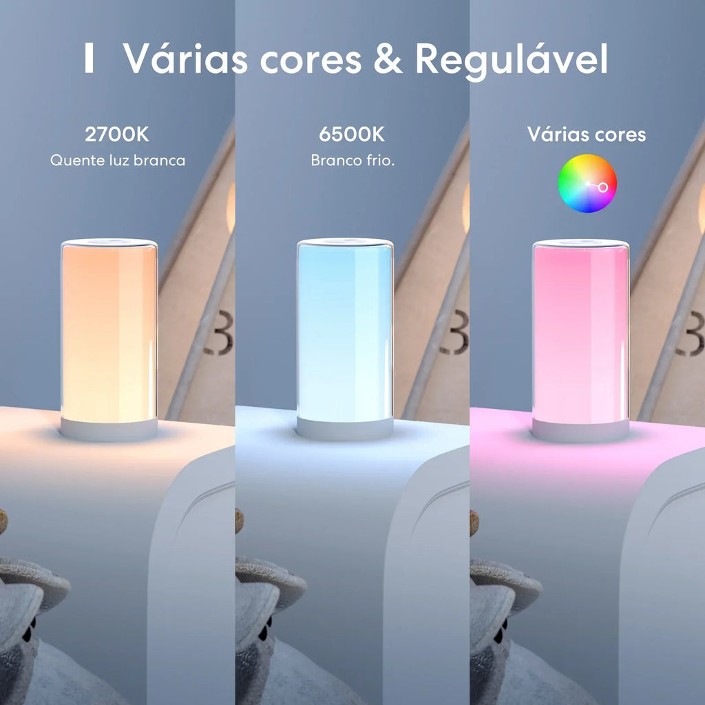 Meross HomeKit Smart Table Lamp RGBWW LED Wi-Fi Night Lamp 6W Touch Sensor Dimmable Bedside Light Support Alexa Google Assistant
