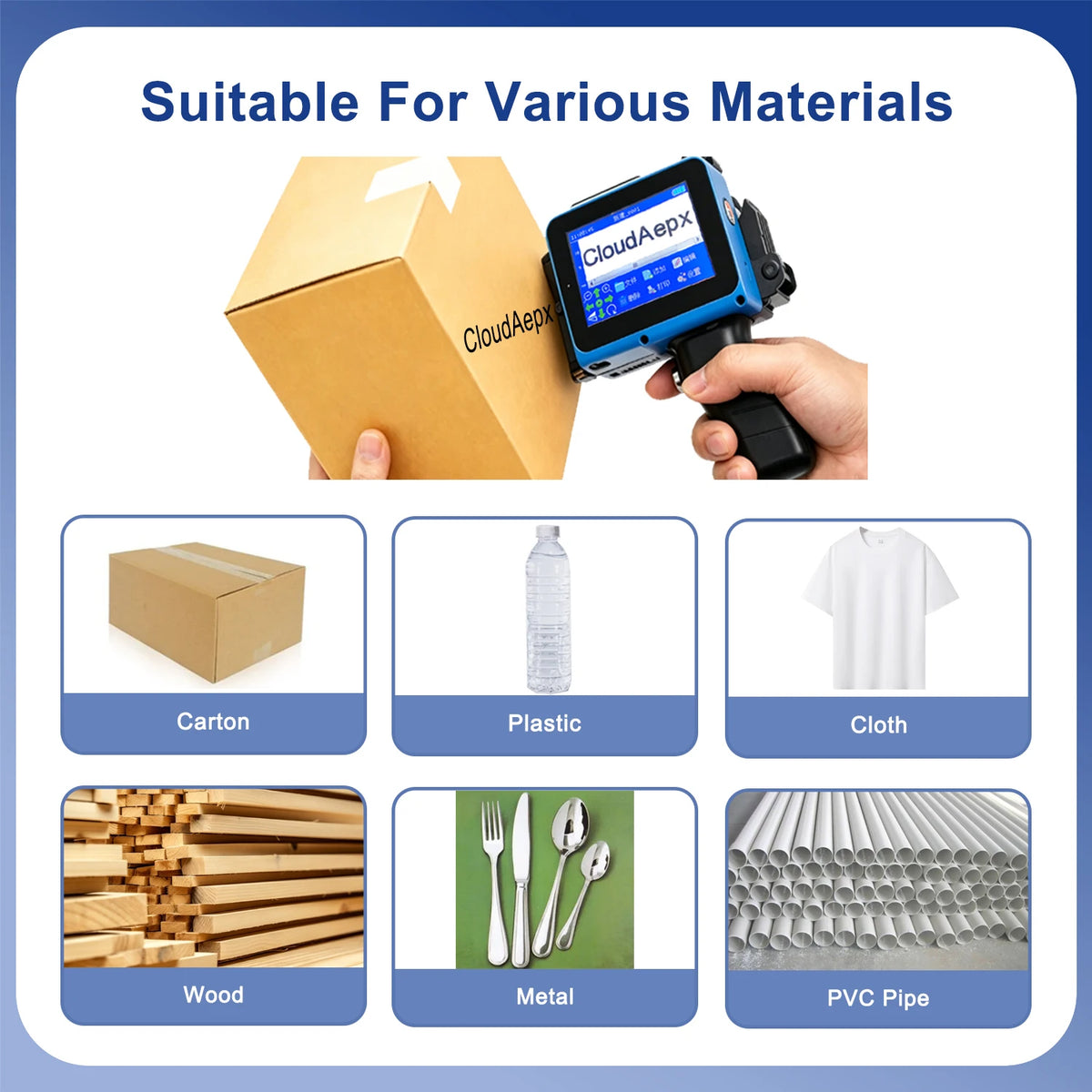 MB-127 Portable Mini Handheld Inkjet Printer 12.7mm for QR Bar Batch Code Date Number Logo Expiry 28 Languages
