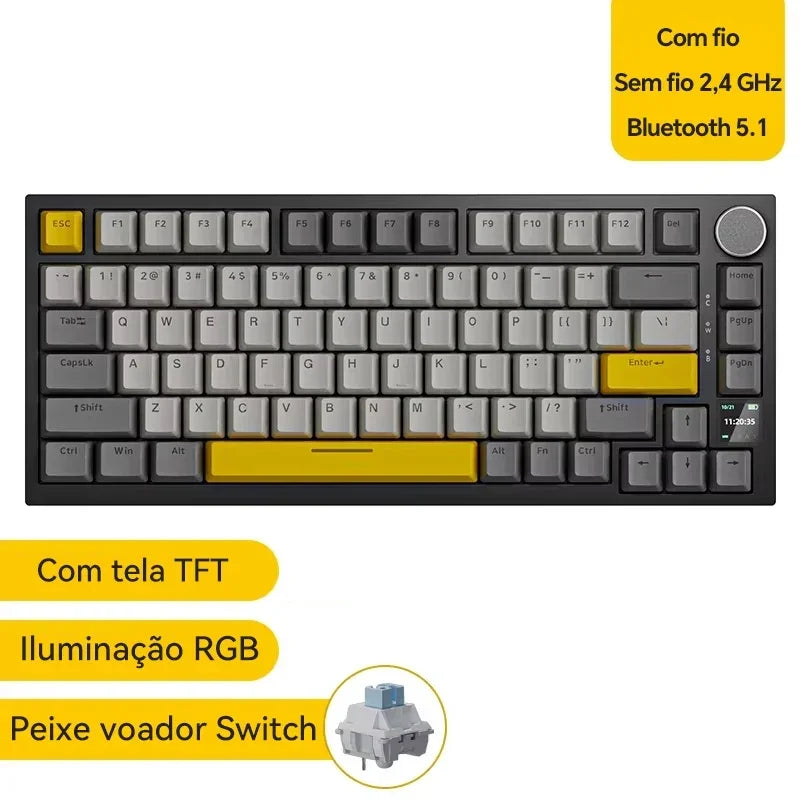AJAZZ AK820 / AK820 Pro Free Shipping for Local Shipments from Brazil Mechanical Keyboard 82 Keys Gamer Keyboard for Laptop PC