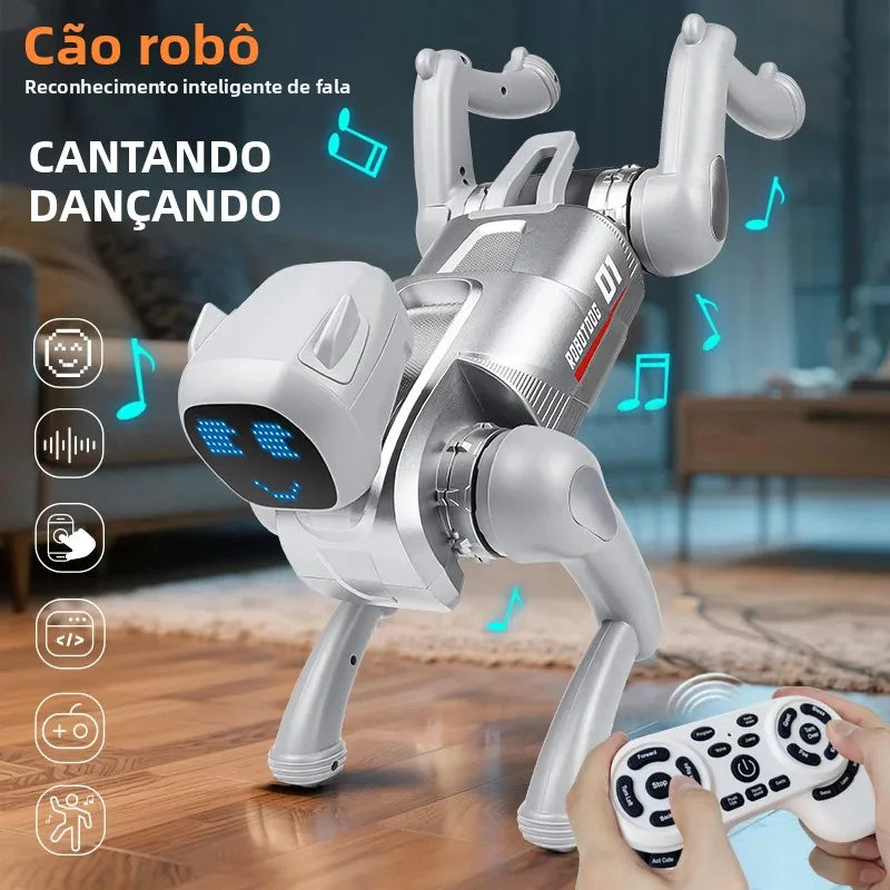 Intelligent robot dog, AI companion toy, voice commands, 20 types of action programming,singing and telling stories,child's gift