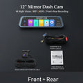 4K Super HD Dash Cam BSD ADAS Car Rearview Mirror Blind Spot Detection Loop Recording 1080P Rear Camera  Video Recorde 12 Inch