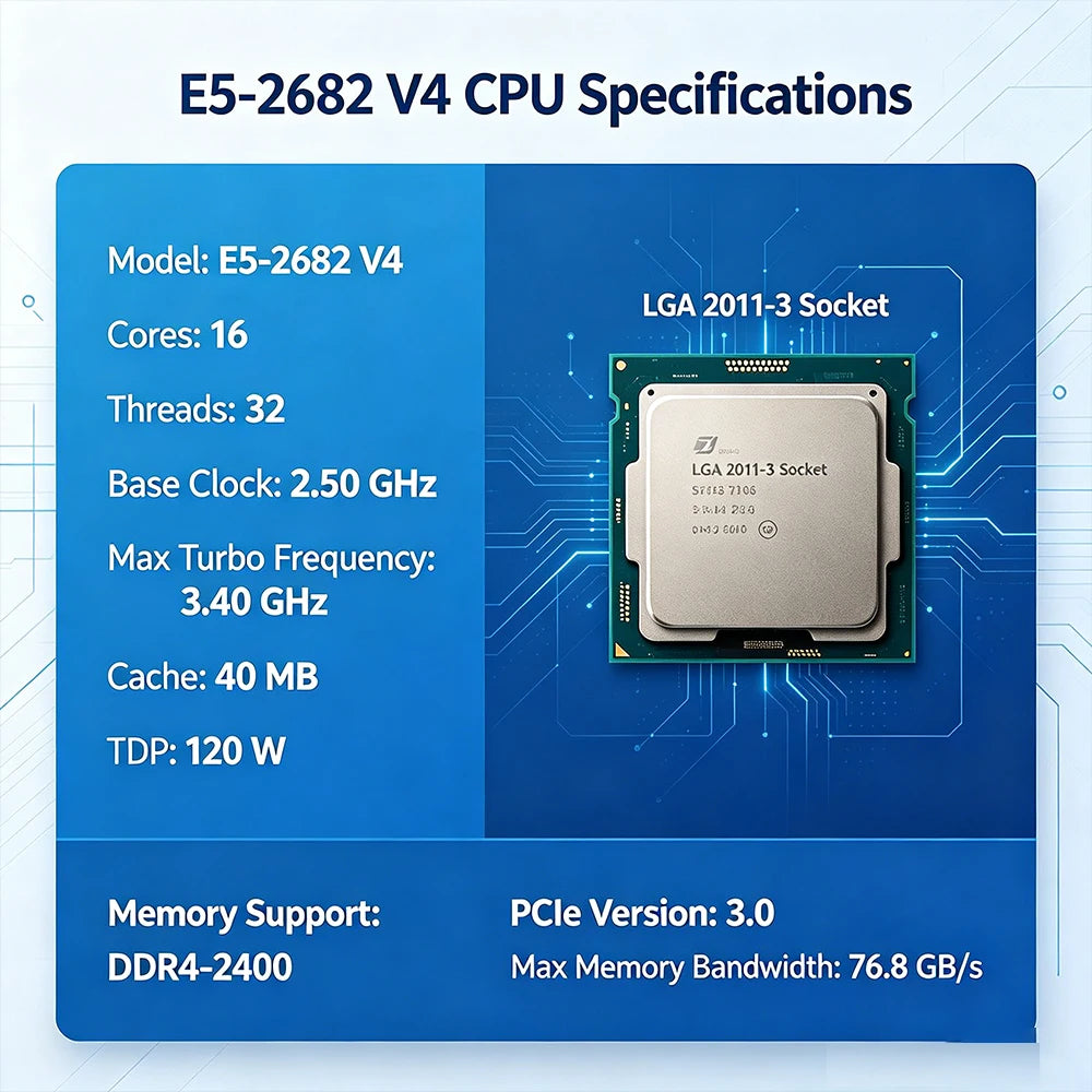 SOYO X99 Motherboard Set with Intel Xeon E5 2682 V4 CPU(16 Cores and 32 Threads) & DDR4 8G 2133MHz RAM for Gaming Computer