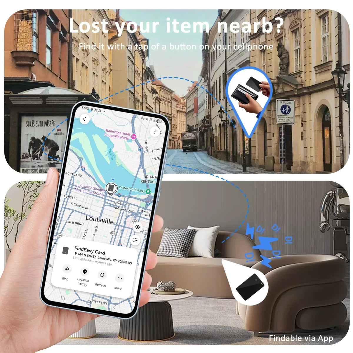 Bluetooth Wallet Tracker Card for Samsung Galaxy Smart Tag GPS Locator Item Finder Works with Samsung SmartThings