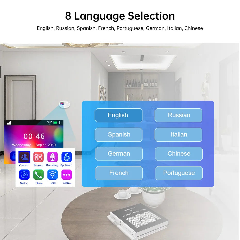 From Brazil Warehouse KERUI Home Alarm System Tuya Smart WiFi GSM Alarm for Home Burglar Security Alarm Wireless PIR Sensor W202