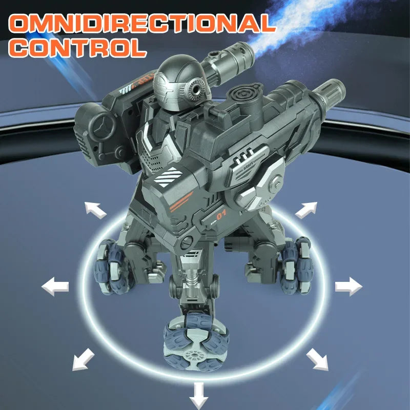 JC09 2.4G RC Robot Battle Spray Shoot Robo With Dual Remote Control Humanoid Fighting Robots Toys for Kids Christmas gift toy