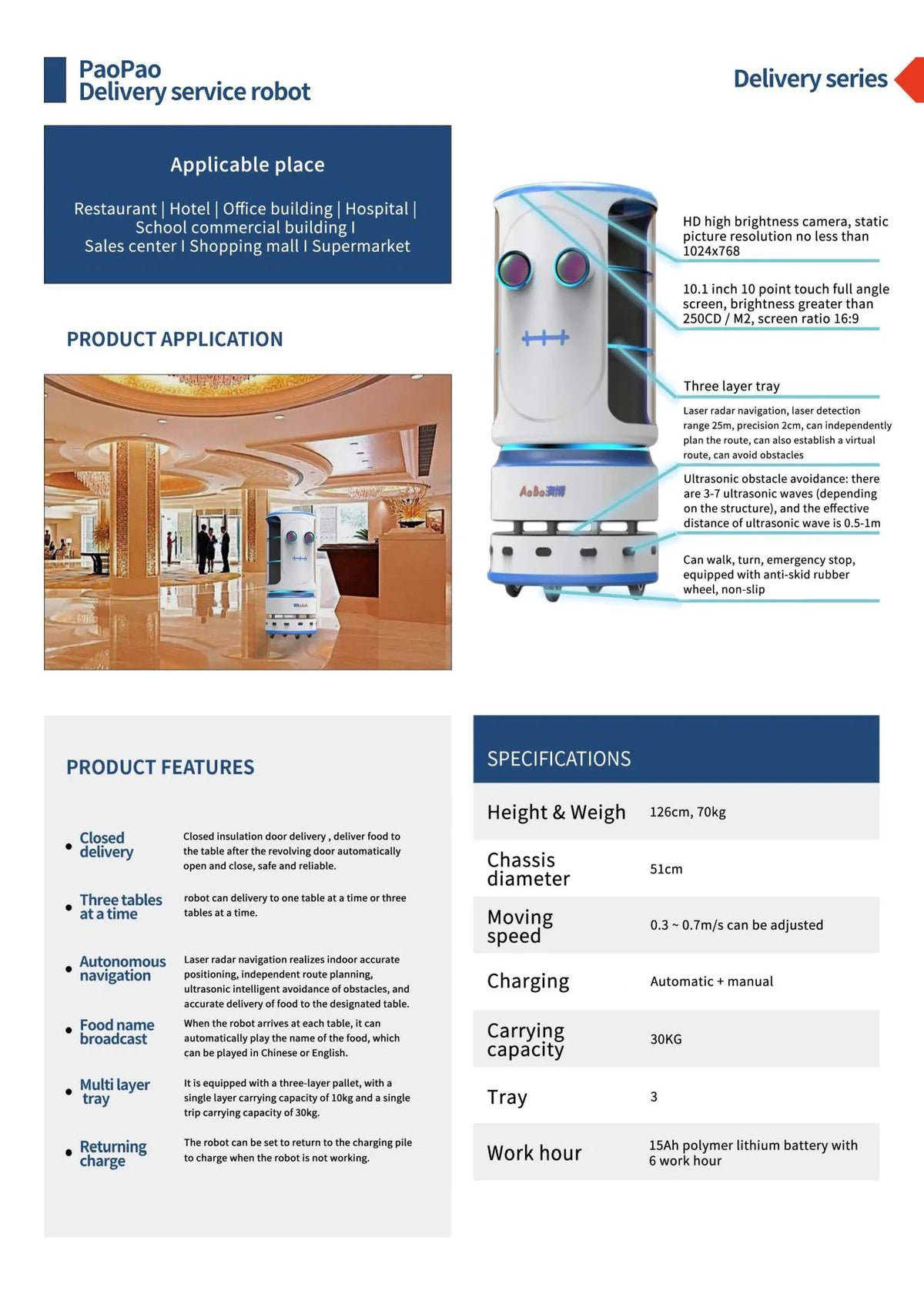 Fully Automatic Intelligent Service Robot museum Exhibition Hall Amusement Park Resort AI Humanoid Service Robot