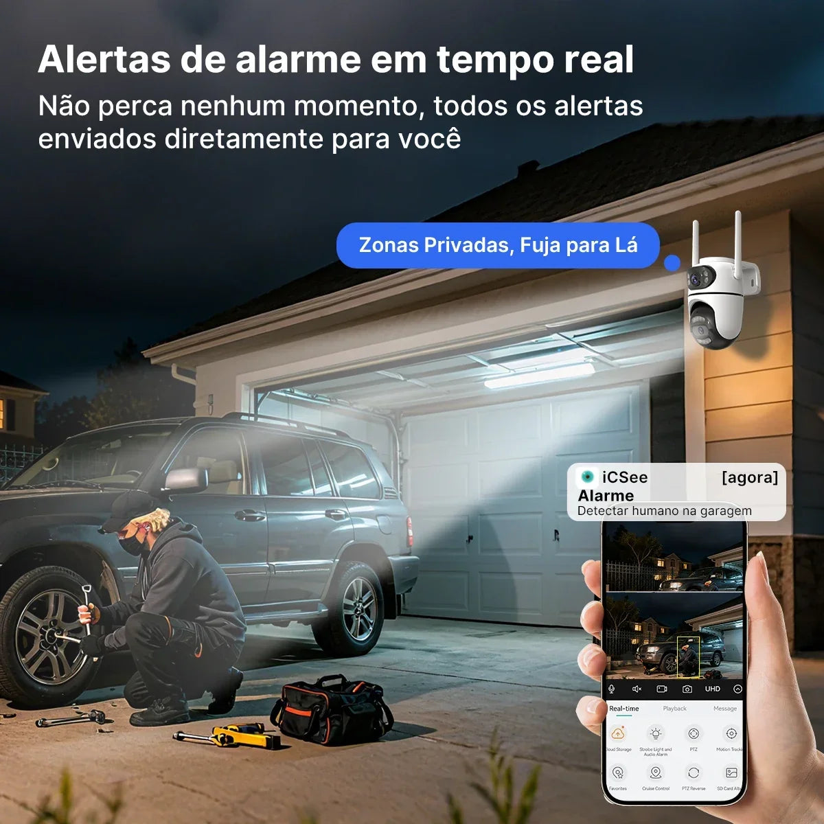 Icsee Wifi Ip Camera Dual Screen Home Security Ptz Camera Ai Tracking Outdoor Video Surveillance Cctv