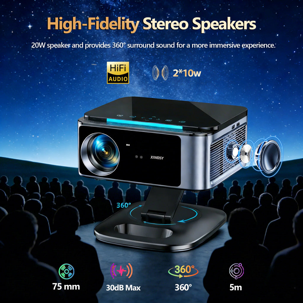 XIWBSY 4K Android TV Projector 46000Lumens Video Movie Beamer Offcial Google TV Daytime Projector TOF Laser Focus Home Theater