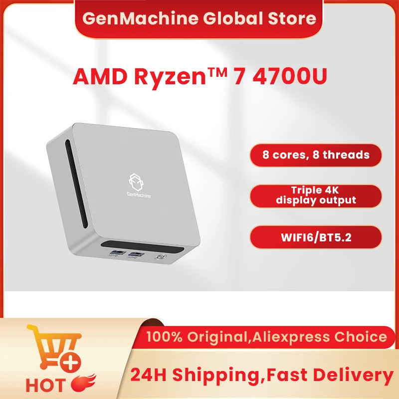 Windows 11 Ryzen DDR4 3200Mhz WiFi6 gaming pc Diy Gaming Computer Compact GenMachine Mini PC AMD Ryzen5 4700U 4750U 4800H 4900H
