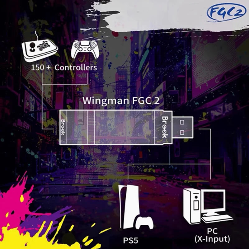 Brook Wingman FGC 2 Native PS5 Converter for PS5/PS4/XBox Series X | S/Xbox One/Elite/N Switch/PC/Arcade Stick Controller