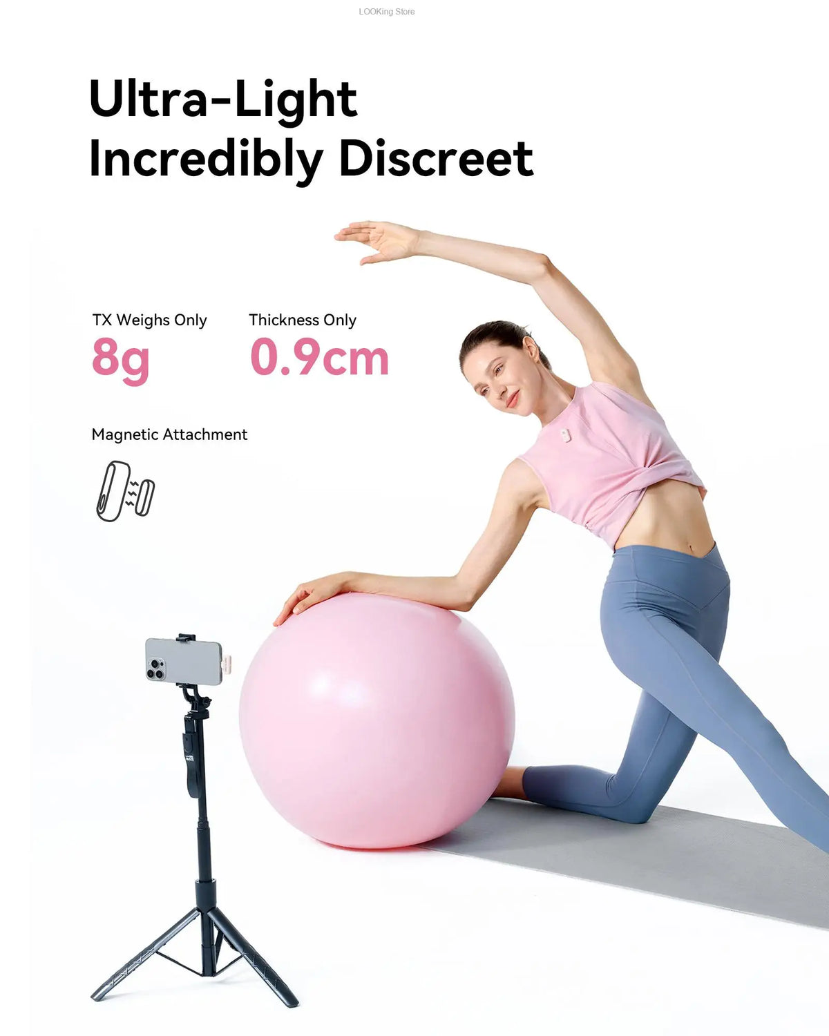Hollyland LARK A1 Combo Wireless Lavalier Microphone for iPhone Android for Interview Vlogging Noise Cancellation Mic