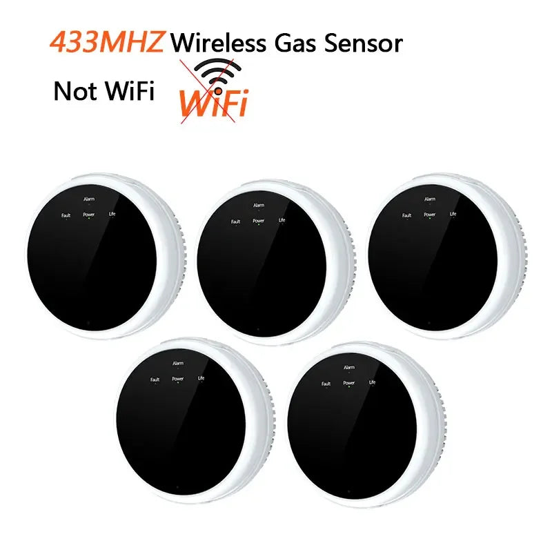 433MHz Smart Gas Home Security 80dB Leak Detector Natural Gas Sensor Carbon Monoxide Poisoning Alarm Detector