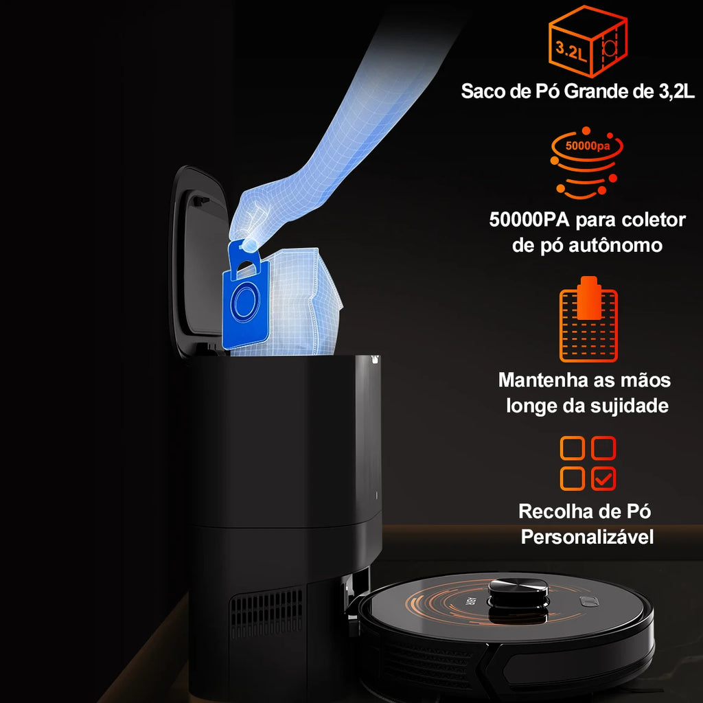 ABIR K30 Robot Vacuum Cleaner, Auto-Empty Station, Dual Lidar, 6500PA Suction,Multi-Floor Maping, Smart Home Wet Dry Appliance