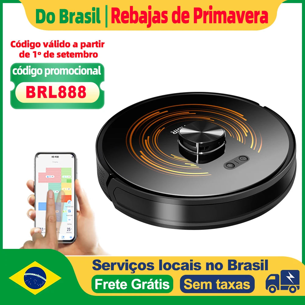ABIR X8 Robot Vacuum Cleaner, TOF Wisdom,UV Cleaning,Multi-Floor Map,Room Custom Clean, Auto Wet Dry Vacuum Mop for Home Carpet