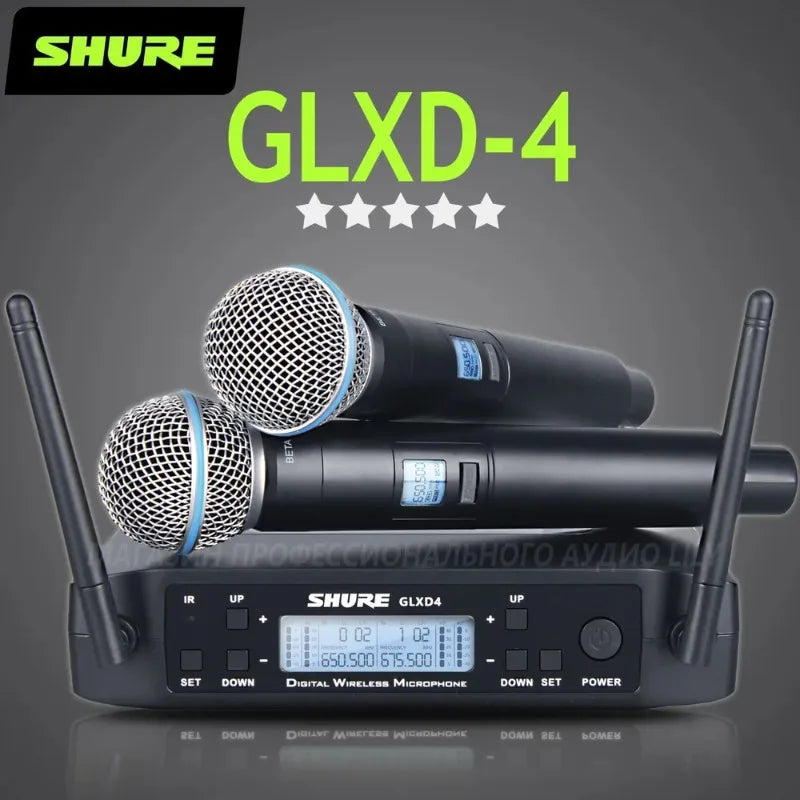 Shure GLXD4 BETA 58A Professional Wireless Microphone System High Frequency for Stage Singing Broadcast Party Wireless Distance