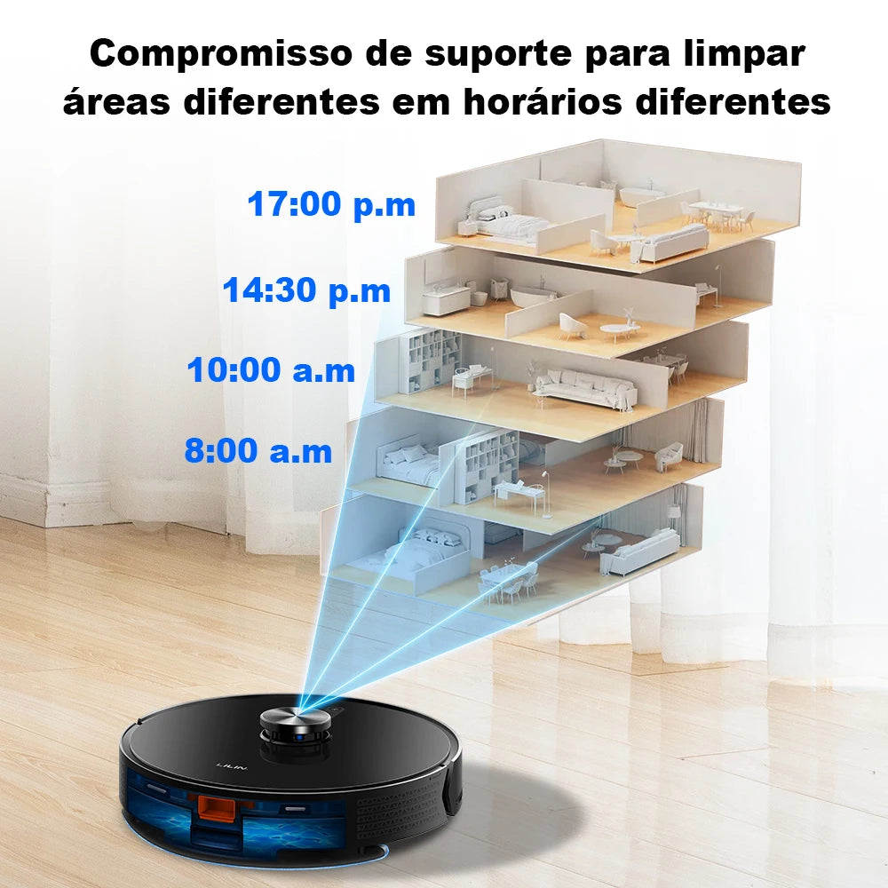 Liectroux/LILIN X6 Robot Vacuum Cleaner,Laser System,6500Pa,Smart Home Appliance,Restricted Area Map,Zone Cleaning for Carpet